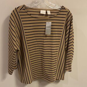 Chico's NWT Women's Stripe Statement Ponte East West Top